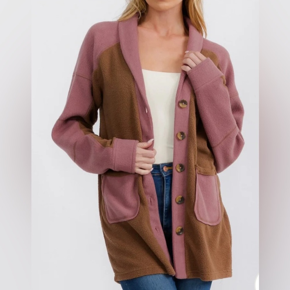 Color block cardigan